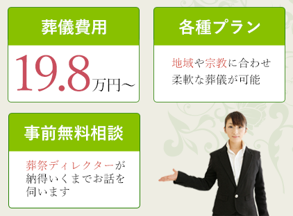 葬儀費用19.8万円～