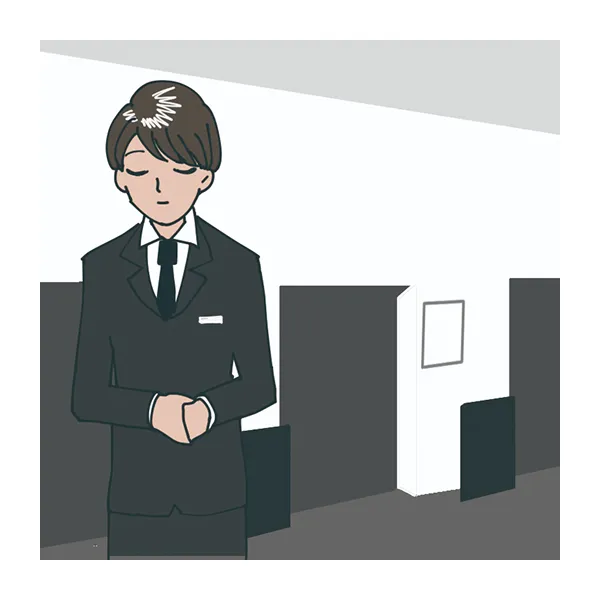 火葬場アシスタントのイラスト
